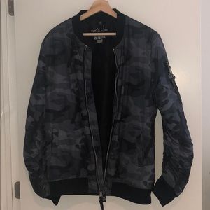 Blue & black camo windbreaker/bomber jacket